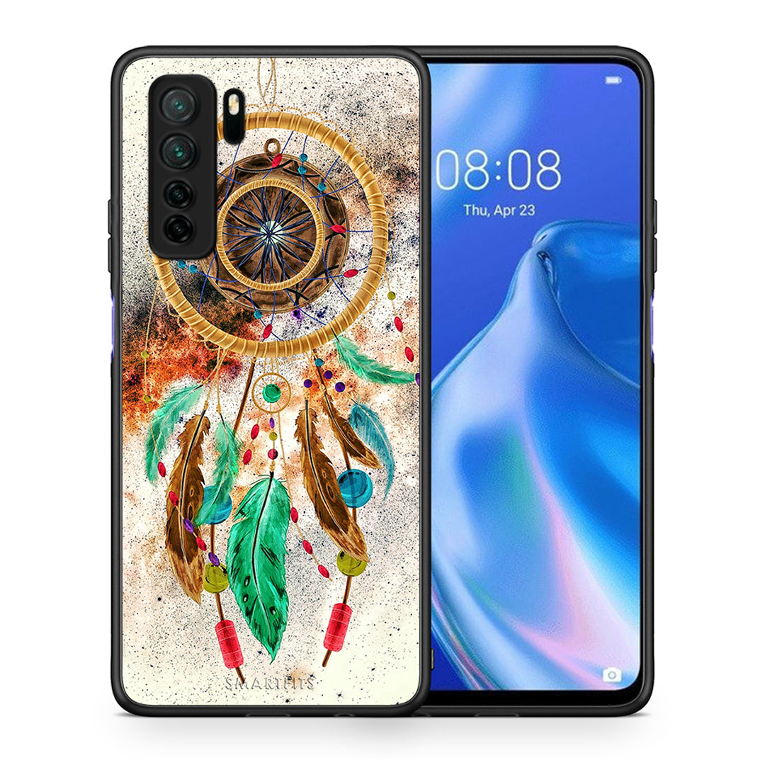 Θήκη Huawei P40 Lite 5G Boho DreamCatcher από τη Smartfits με σχέδιο στο πίσω μέρος και μαύρο περίβλημα | Huawei P40 Lite 5G Boho DreamCatcher Case with Colorful Back and Black Bezels
