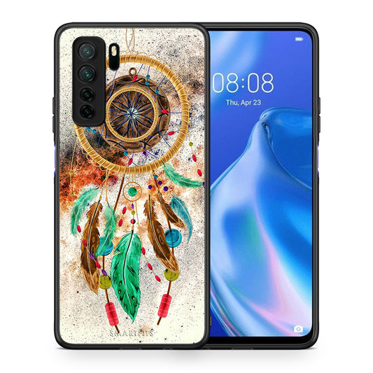 Θήκη Huawei P40 Lite 5G Boho DreamCatcher από τη Smartfits με σχέδιο στο πίσω μέρος και μαύρο περίβλημα | Huawei P40 Lite 5G Boho DreamCatcher Case with Colorful Back and Black Bezels