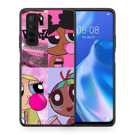 Θήκη Huawei P40 Lite 5G Bubble Girls από τη Smartfits με σχέδιο στο πίσω μέρος και μαύρο περίβλημα | Huawei P40 Lite 5G Bubble Girls Case with Colorful Back and Black Bezels