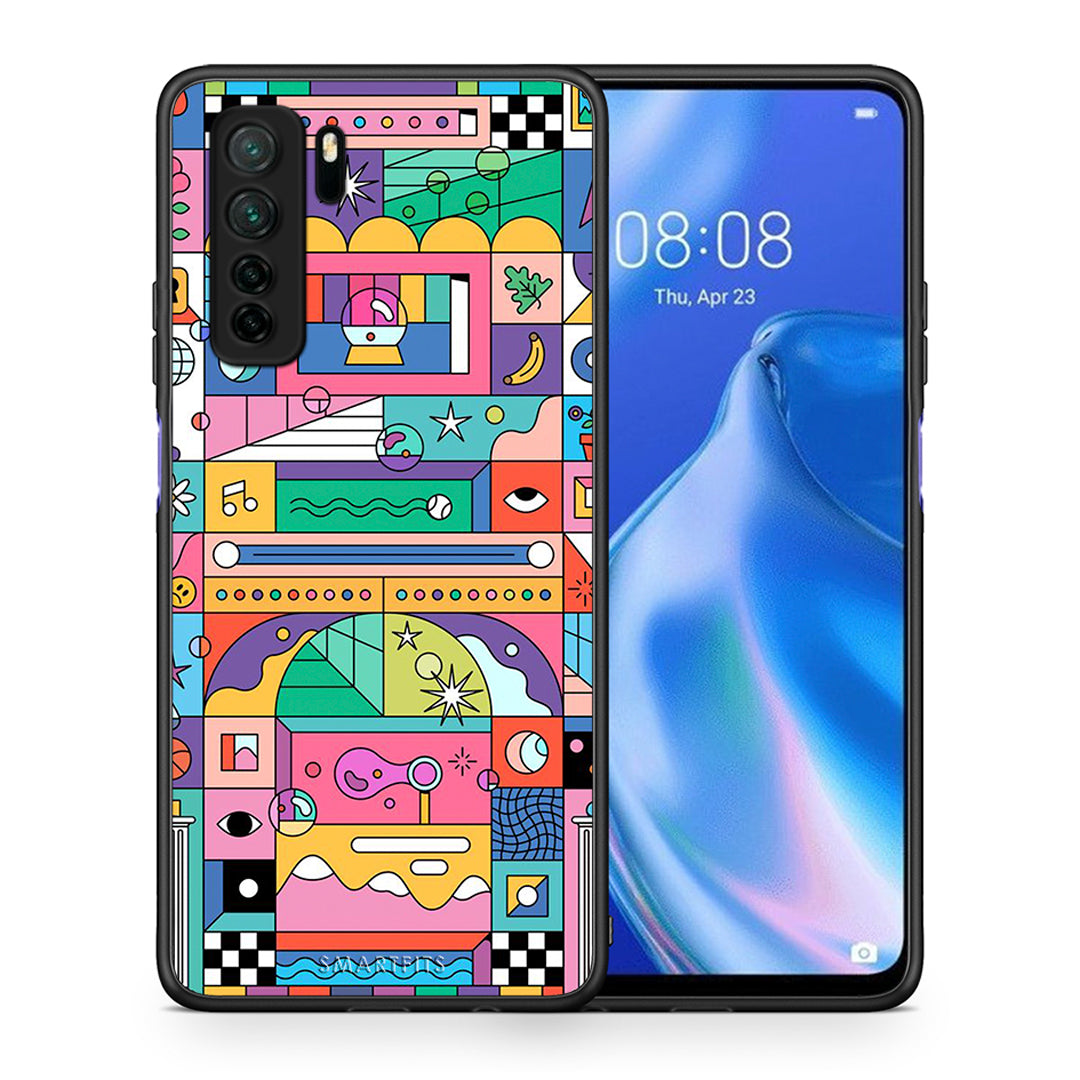 Θήκη Huawei P40 Lite 5G Bubbles Soap από τη Smartfits με σχέδιο στο πίσω μέρος και μαύρο περίβλημα | Huawei P40 Lite 5G Bubbles Soap Case with Colorful Back and Black Bezels