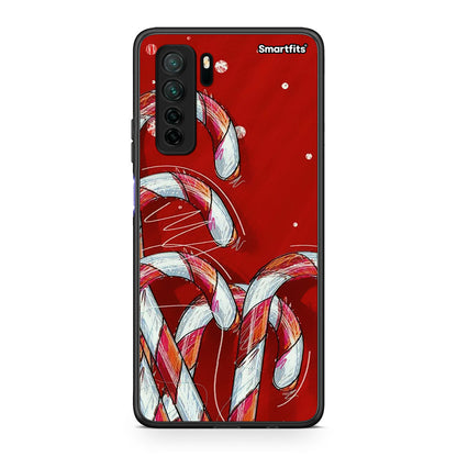 Θήκη Huawei P40 Lite 5G Candy Cane από τη Smartfits με σχέδιο στο πίσω μέρος και μαύρο περίβλημα | Huawei P40 Lite 5G Candy Cane Case with Colorful Back and Black Bezels