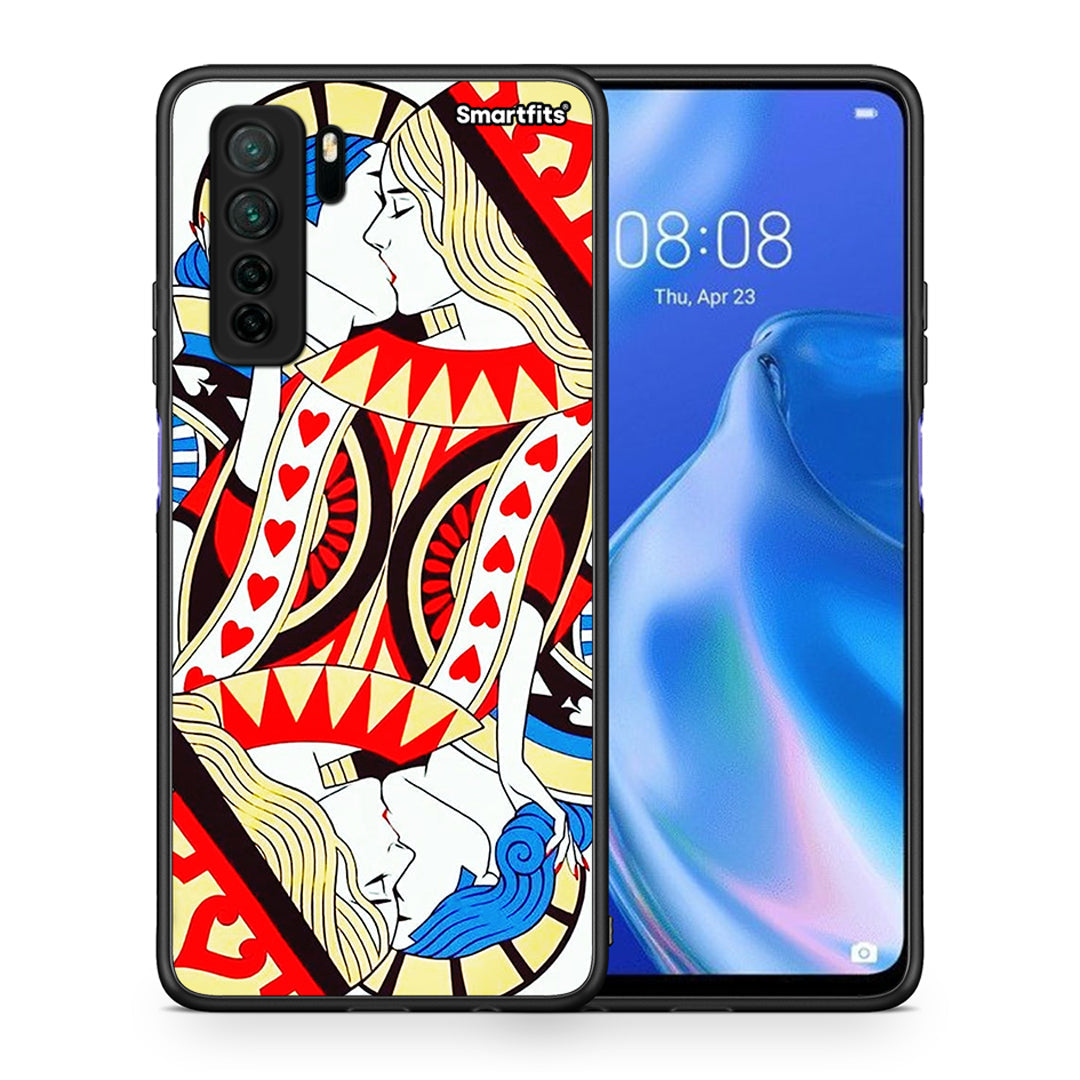 Θήκη Huawei P40 Lite 5G Card Love από τη Smartfits με σχέδιο στο πίσω μέρος και μαύρο περίβλημα | Huawei P40 Lite 5G Card Love Case with Colorful Back and Black Bezels