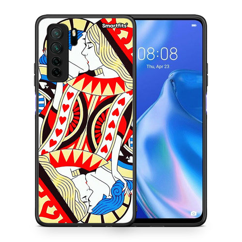 Θήκη Huawei P40 Lite 5G Card Love από τη Smartfits με σχέδιο στο πίσω μέρος και μαύρο περίβλημα | Huawei P40 Lite 5G Card Love Case with Colorful Back and Black Bezels