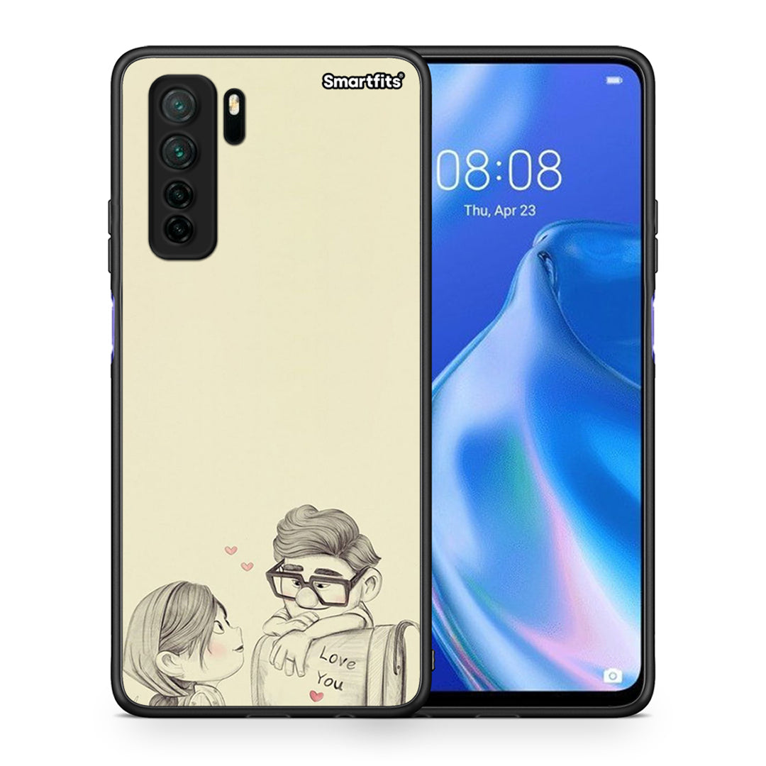 Θήκη Huawei P40 Lite 5G Carl And Ellie από τη Smartfits με σχέδιο στο πίσω μέρος και μαύρο περίβλημα | Huawei P40 Lite 5G Carl And Ellie Case with Colorful Back and Black Bezels