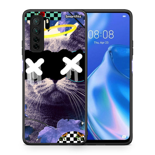 Θήκη Huawei P40 Lite 5G Cat Collage από τη Smartfits με σχέδιο στο πίσω μέρος και μαύρο περίβλημα | Huawei P40 Lite 5G Cat Collage Case with Colorful Back and Black Bezels