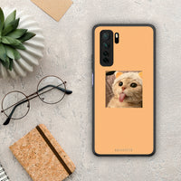 Thumbnail for Θήκη Huawei P40 Lite 5G Cat Tongue από τη Smartfits με σχέδιο στο πίσω μέρος και μαύρο περίβλημα | Huawei P40 Lite 5G Cat Tongue Case with Colorful Back and Black Bezels