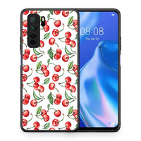 Thumbnail for Θήκη Huawei P40 Lite 5G Cherry Summer από τη Smartfits με σχέδιο στο πίσω μέρος και μαύρο περίβλημα | Huawei P40 Lite 5G Cherry Summer Case with Colorful Back and Black Bezels