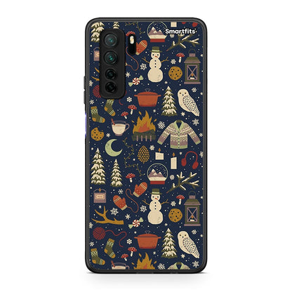 Θήκη Huawei P40 Lite 5G Christmas Elements από τη Smartfits με σχέδιο στο πίσω μέρος και μαύρο περίβλημα | Huawei P40 Lite 5G Christmas Elements Case with Colorful Back and Black Bezels