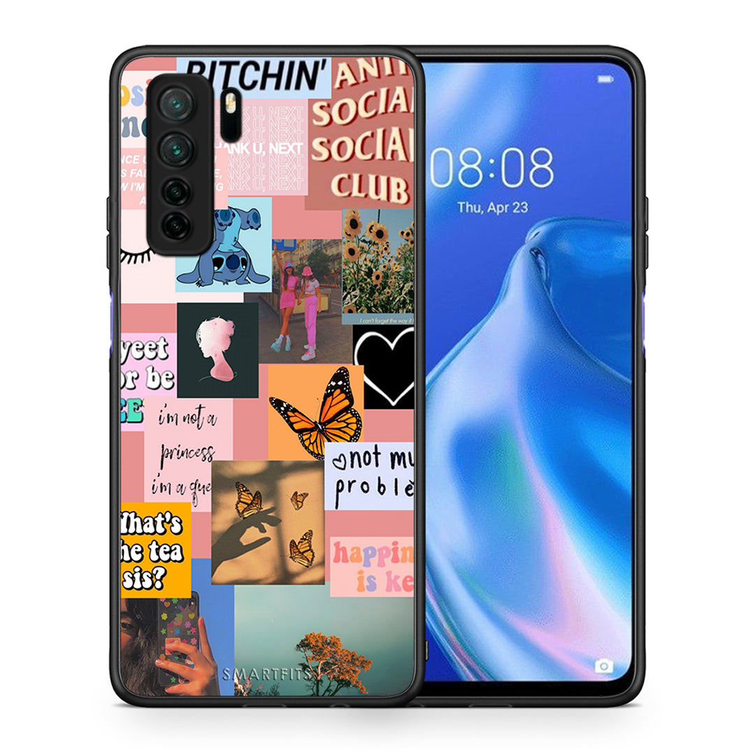 Θήκη Huawei P40 Lite 5G Collage Bitchin από τη Smartfits με σχέδιο στο πίσω μέρος και μαύρο περίβλημα | Huawei P40 Lite 5G Collage Bitchin Case with Colorful Back and Black Bezels