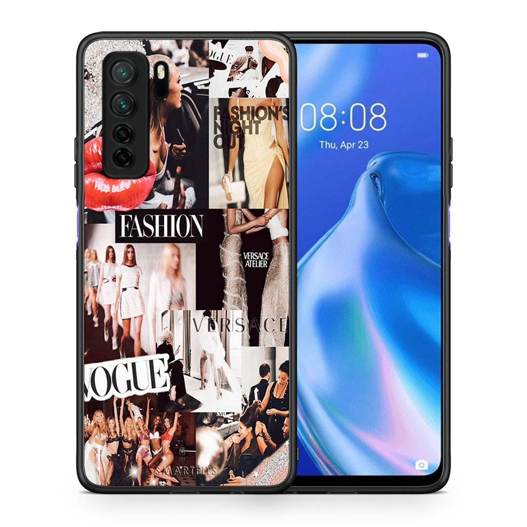 Θήκη Huawei P40 Lite 5G Collage Fashion από τη Smartfits με σχέδιο στο πίσω μέρος και μαύρο περίβλημα | Huawei P40 Lite 5G Collage Fashion Case with Colorful Back and Black Bezels