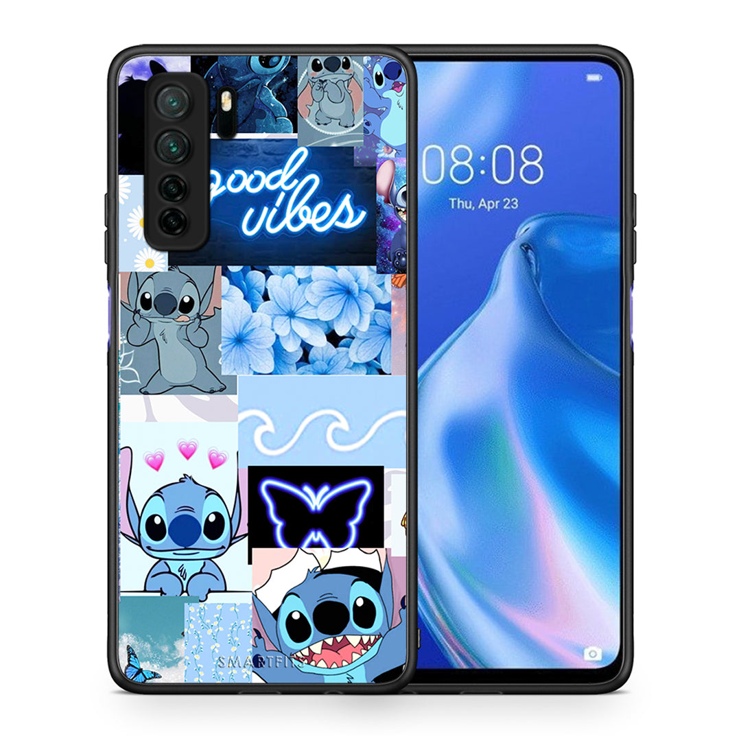 Θήκη Huawei P40 Lite 5G Collage Good Vibes από τη Smartfits με σχέδιο στο πίσω μέρος και μαύρο περίβλημα | Huawei P40 Lite 5G Collage Good Vibes Case with Colorful Back and Black Bezels