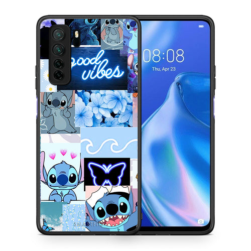 Θήκη Huawei P40 Lite 5G Collage Good Vibes από τη Smartfits με σχέδιο στο πίσω μέρος και μαύρο περίβλημα | Huawei P40 Lite 5G Collage Good Vibes Case with Colorful Back and Black Bezels