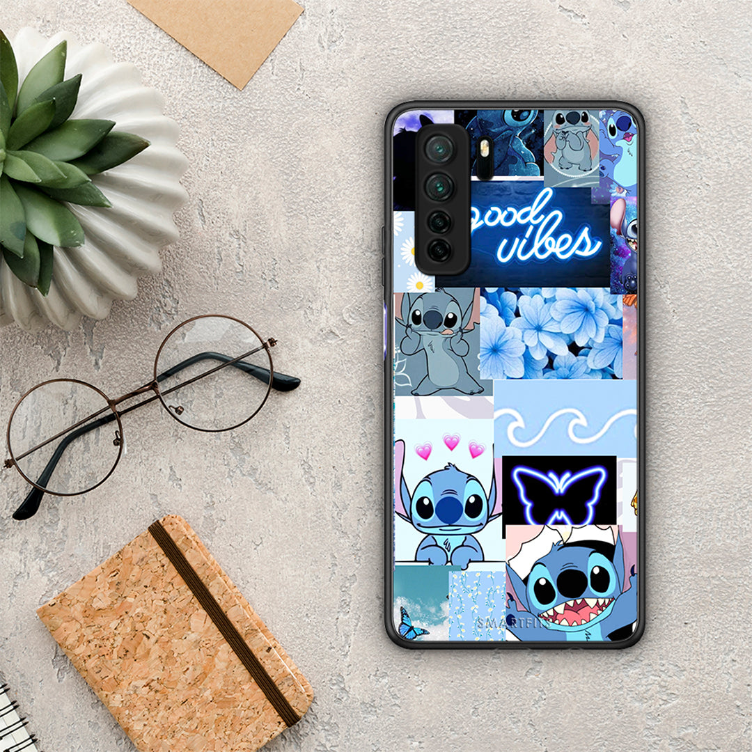 Θήκη Huawei P40 Lite 5G Collage Good Vibes από τη Smartfits με σχέδιο στο πίσω μέρος και μαύρο περίβλημα | Huawei P40 Lite 5G Collage Good Vibes Case with Colorful Back and Black Bezels