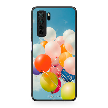 Θήκη Huawei P40 Lite 5G Colorful Balloons από τη Smartfits με σχέδιο στο πίσω μέρος και μαύρο περίβλημα | Huawei P40 Lite 5G Colorful Balloons Case with Colorful Back and Black Bezels