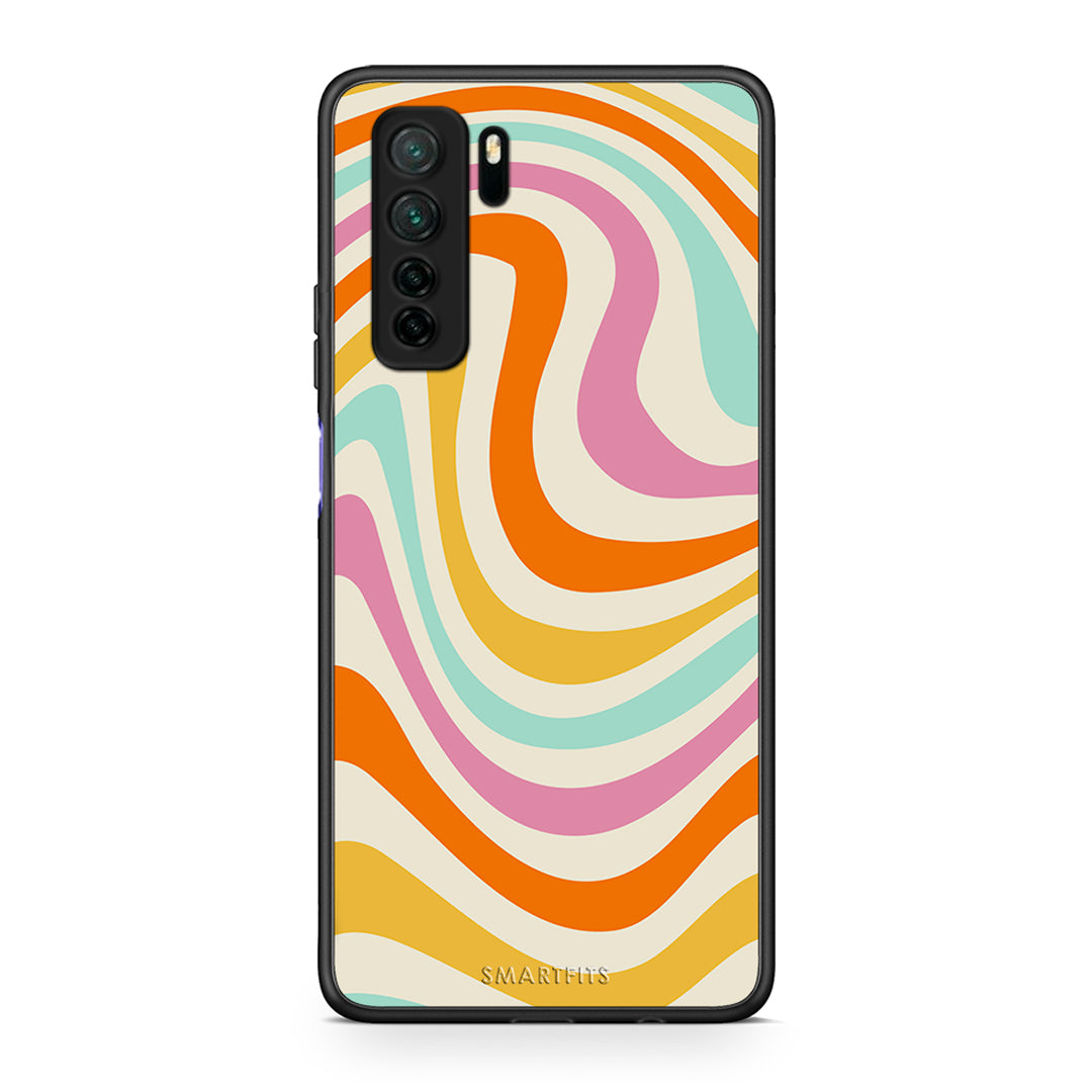 Θήκη Huawei P40 Lite 5G Colourful Waves από τη Smartfits με σχέδιο στο πίσω μέρος και μαύρο περίβλημα | Huawei P40 Lite 5G Colourful Waves Case with Colorful Back and Black Bezels