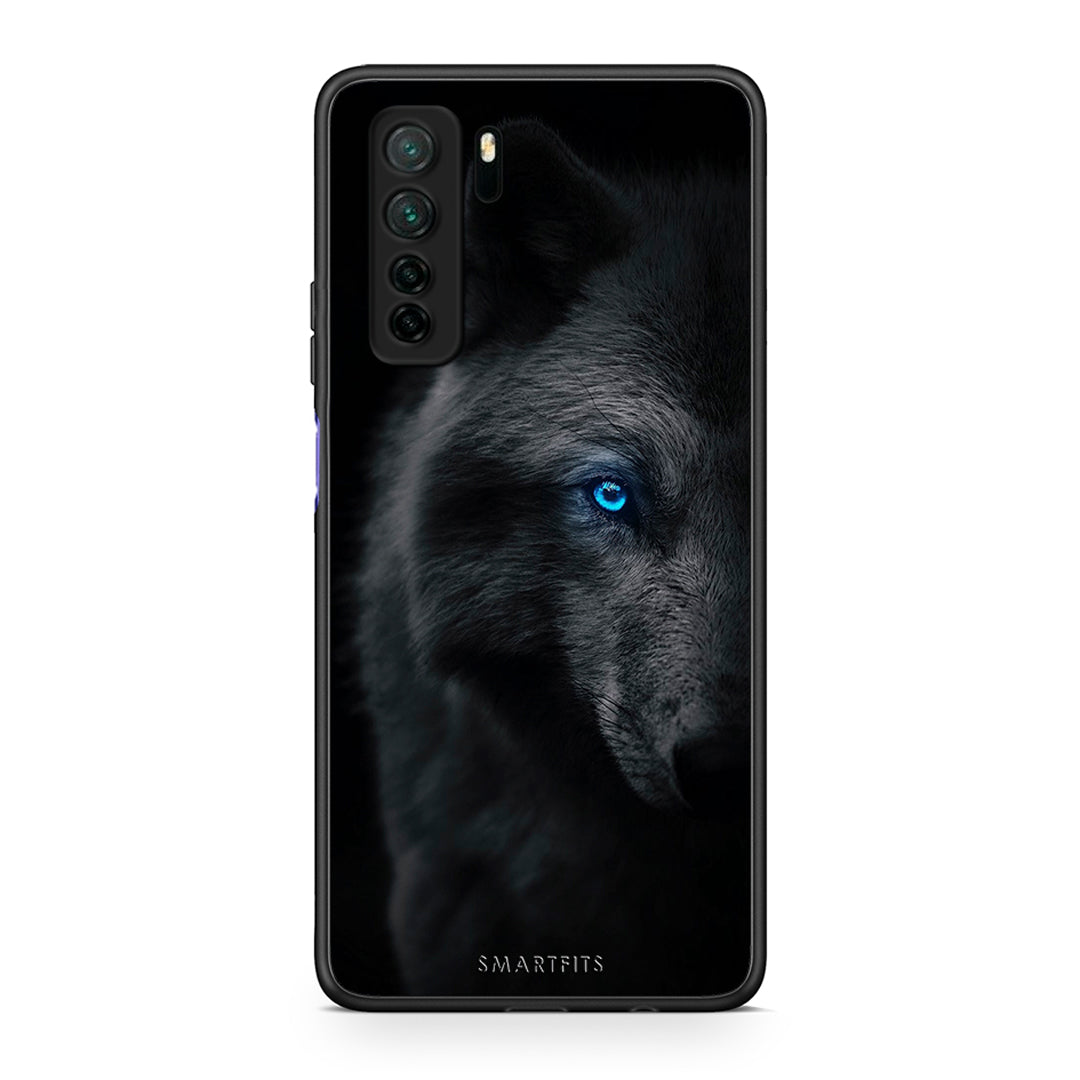 Θήκη Huawei P40 Lite 5G Dark Wolf από τη Smartfits με σχέδιο στο πίσω μέρος και μαύρο περίβλημα | Huawei P40 Lite 5G Dark Wolf Case with Colorful Back and Black Bezels
