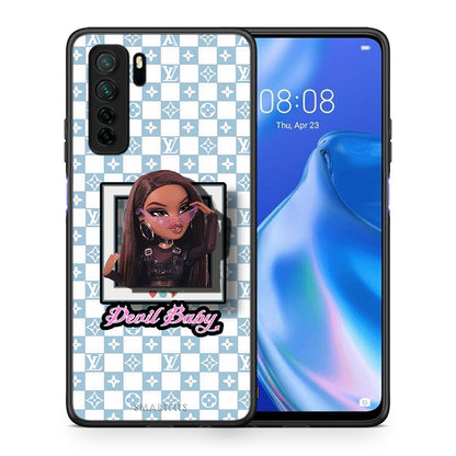 Θήκη Huawei P40 Lite 5G Devil Baby από τη Smartfits με σχέδιο στο πίσω μέρος και μαύρο περίβλημα | Huawei P40 Lite 5G Devil Baby Case with Colorful Back and Black Bezels