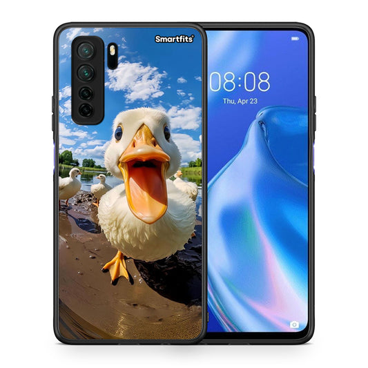 Θήκη Huawei P40 Lite 5G Duck Face από τη Smartfits με σχέδιο στο πίσω μέρος και μαύρο περίβλημα | Huawei P40 Lite 5G Duck Face Case with Colorful Back and Black Bezels