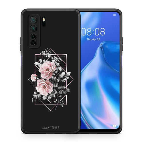 Θήκη Huawei P40 Lite 5G Flower Frame από τη Smartfits με σχέδιο στο πίσω μέρος και μαύρο περίβλημα | Huawei P40 Lite 5G Flower Frame Case with Colorful Back and Black Bezels