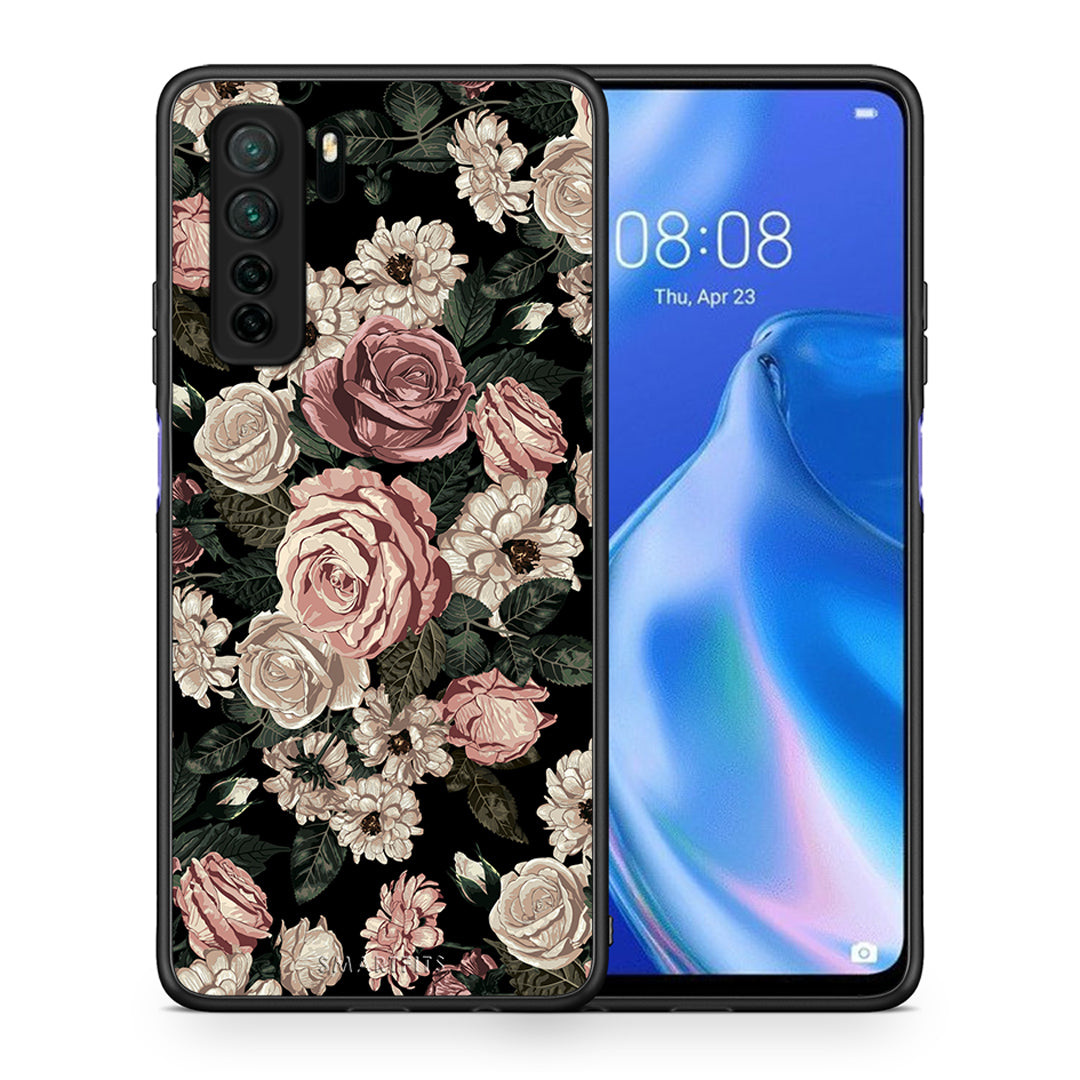 Θήκη Huawei P40 Lite 5G Flower Wild Roses από τη Smartfits με σχέδιο στο πίσω μέρος και μαύρο περίβλημα | Huawei P40 Lite 5G Flower Wild Roses Case with Colorful Back and Black Bezels