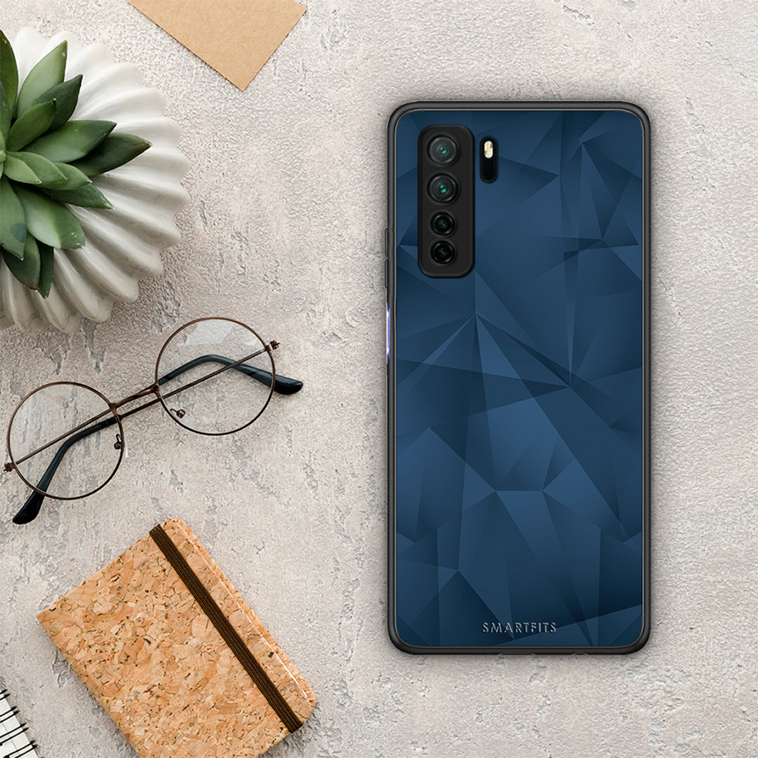 Θήκη Huawei P40 Lite 5G Geometric Blue Abstract από τη Smartfits με σχέδιο στο πίσω μέρος και μαύρο περίβλημα | Huawei P40 Lite 5G Geometric Blue Abstract Case with Colorful Back and Black Bezels