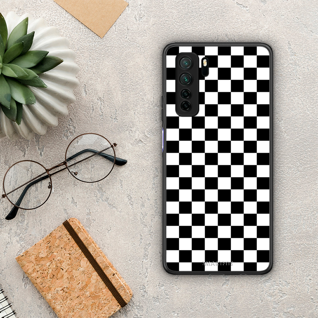 Θήκη Huawei P40 Lite 5G Geometric Squares από τη Smartfits με σχέδιο στο πίσω μέρος και μαύρο περίβλημα | Huawei P40 Lite 5G Geometric Squares Case with Colorful Back and Black Bezels