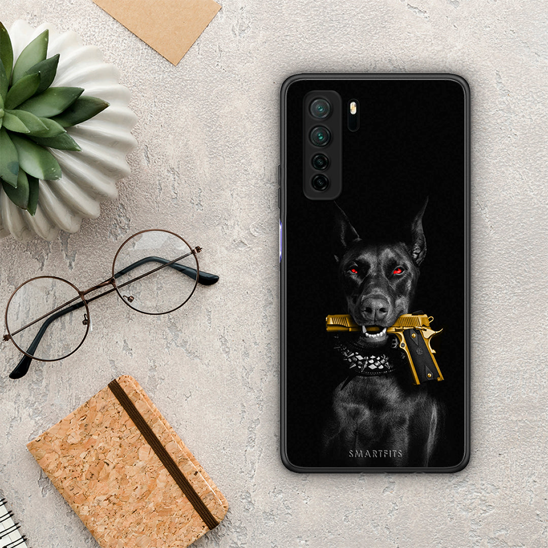 Θήκη Huawei P40 Lite 5G Golden Gun από τη Smartfits με σχέδιο στο πίσω μέρος και μαύρο περίβλημα | Huawei P40 Lite 5G Golden Gun Case with Colorful Back and Black Bezels