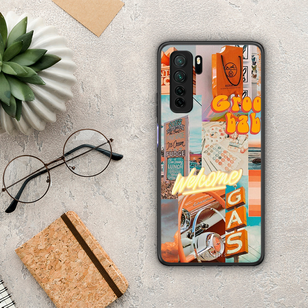 Θήκη Huawei P40 Lite 5G Groovy Babe από τη Smartfits με σχέδιο στο πίσω μέρος και μαύρο περίβλημα | Huawei P40 Lite 5G Groovy Babe Case with Colorful Back and Black Bezels