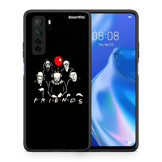Θήκη Huawei P40 Lite 5G Halloween Friends από τη Smartfits με σχέδιο στο πίσω μέρος και μαύρο περίβλημα | Huawei P40 Lite 5G Halloween Friends Case with Colorful Back and Black Bezels