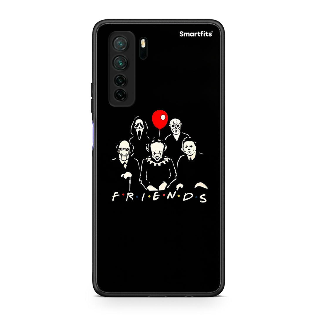 Θήκη Huawei P40 Lite 5G Halloween Friends από τη Smartfits με σχέδιο στο πίσω μέρος και μαύρο περίβλημα | Huawei P40 Lite 5G Halloween Friends Case with Colorful Back and Black Bezels