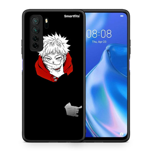 Θήκη Huawei P40 Lite 5G Itadori Anime από τη Smartfits με σχέδιο στο πίσω μέρος και μαύρο περίβλημα | Huawei P40 Lite 5G Itadori Anime Case with Colorful Back and Black Bezels
