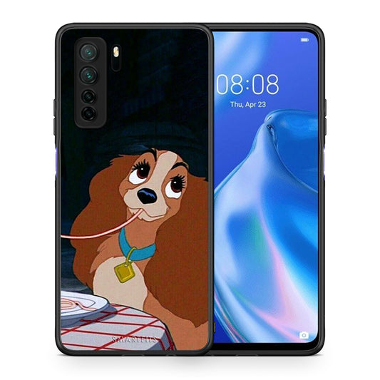Θήκη Huawei P40 Lite 5G Lady And Tramp 2 από τη Smartfits με σχέδιο στο πίσω μέρος και μαύρο περίβλημα | Huawei P40 Lite 5G Lady And Tramp 2 Case with Colorful Back and Black Bezels