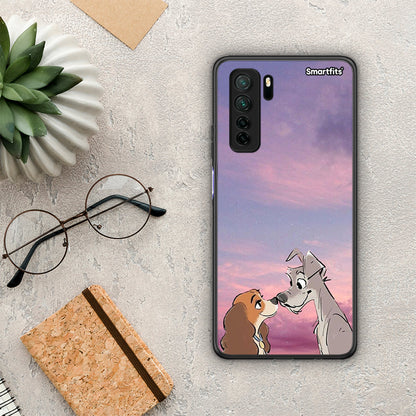 Θήκη Huawei P40 Lite 5G Lady And Tramp από τη Smartfits με σχέδιο στο πίσω μέρος και μαύρο περίβλημα | Huawei P40 Lite 5G Lady And Tramp Case with Colorful Back and Black Bezels