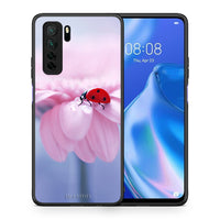 Thumbnail for Θήκη Huawei P40 Lite 5G Ladybug Flower από τη Smartfits με σχέδιο στο πίσω μέρος και μαύρο περίβλημα | Huawei P40 Lite 5G Ladybug Flower Case with Colorful Back and Black Bezels