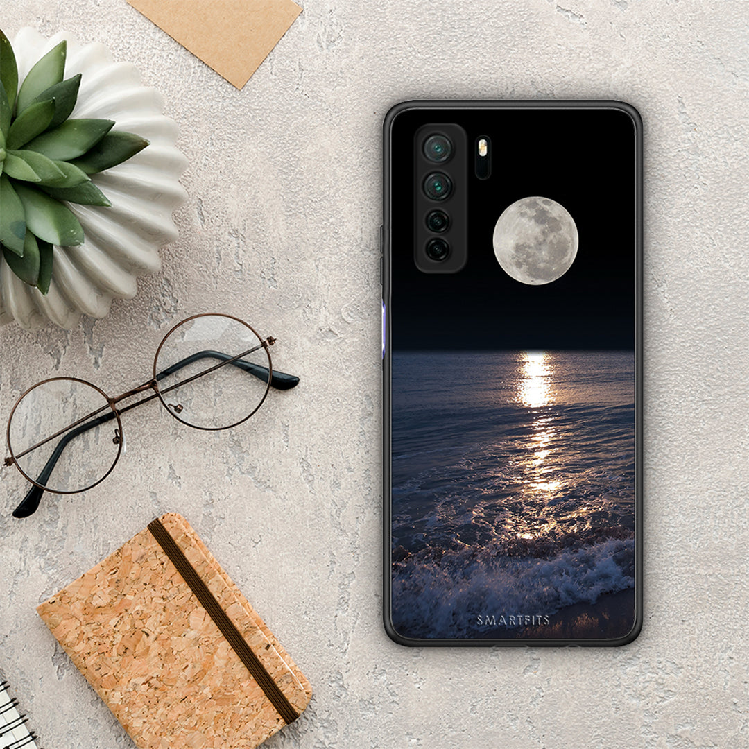 Θήκη Huawei P40 Lite 5G Landscape Moon από τη Smartfits με σχέδιο στο πίσω μέρος και μαύρο περίβλημα | Huawei P40 Lite 5G Landscape Moon Case with Colorful Back and Black Bezels