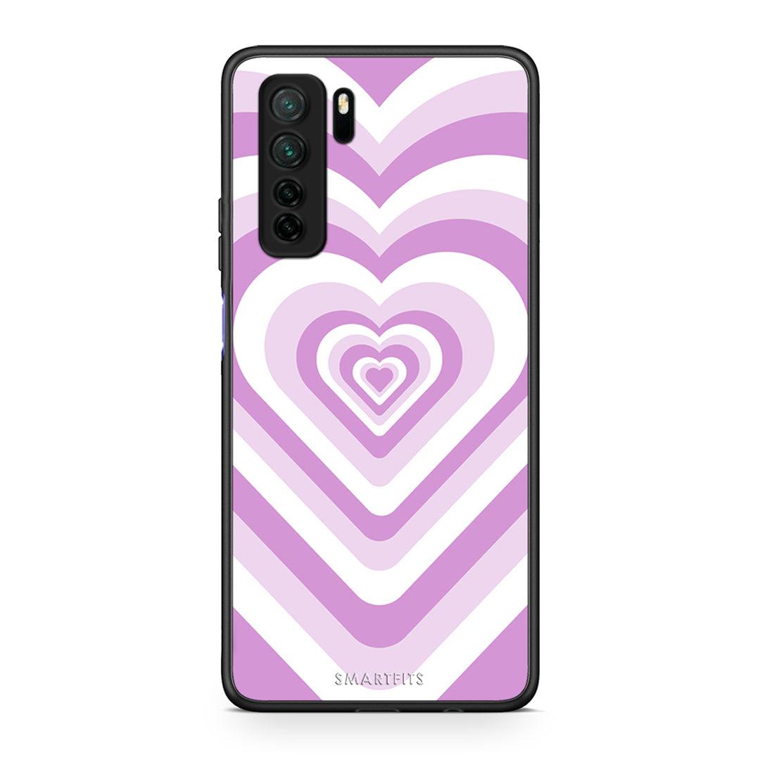 Θήκη Huawei P40 Lite 5G Lilac Hearts από τη Smartfits με σχέδιο στο πίσω μέρος και μαύρο περίβλημα | Huawei P40 Lite 5G Lilac Hearts Case with Colorful Back and Black Bezels