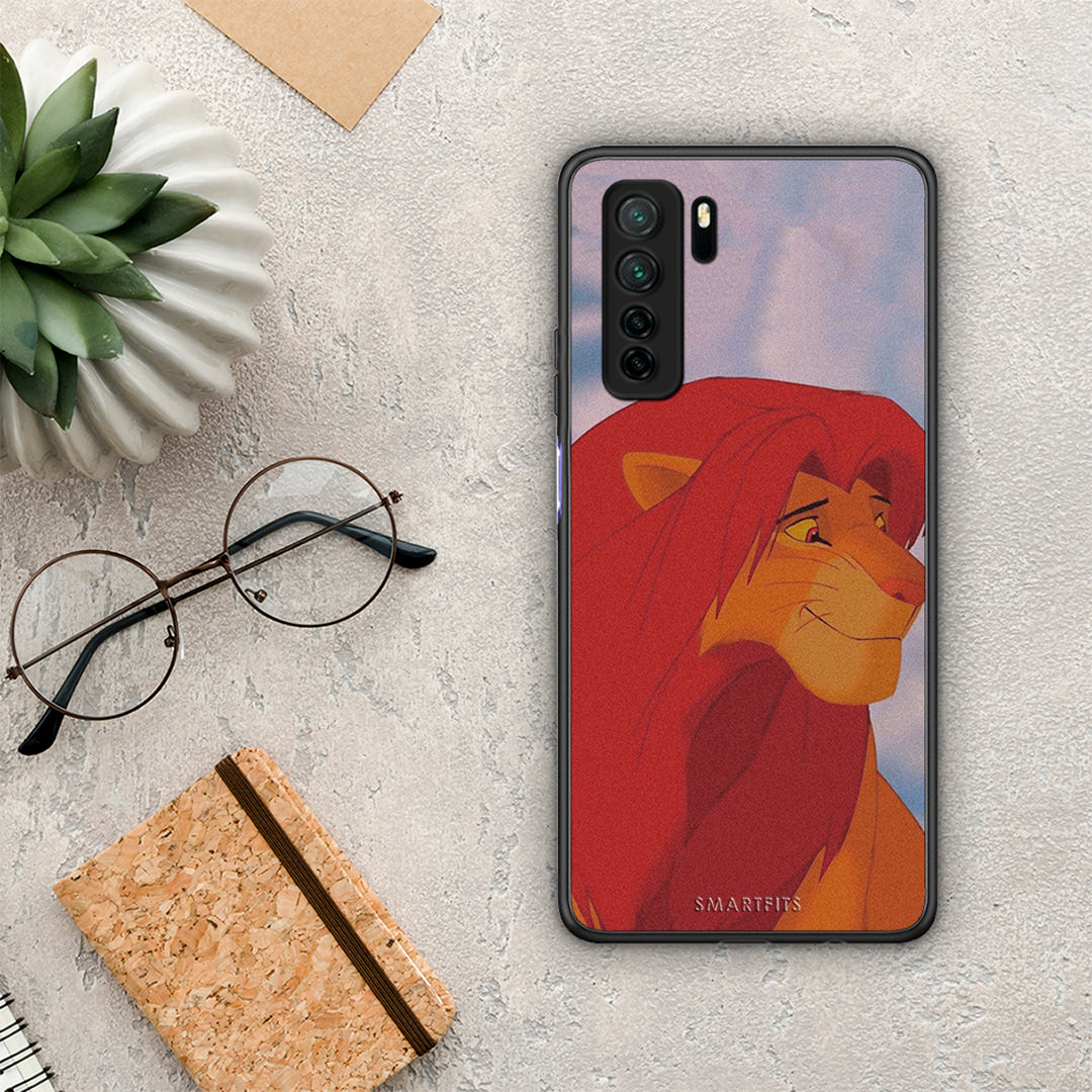 Θήκη Huawei P40 Lite 5G Lion Love 1 από τη Smartfits με σχέδιο στο πίσω μέρος και μαύρο περίβλημα | Huawei P40 Lite 5G Lion Love 1 Case with Colorful Back and Black Bezels