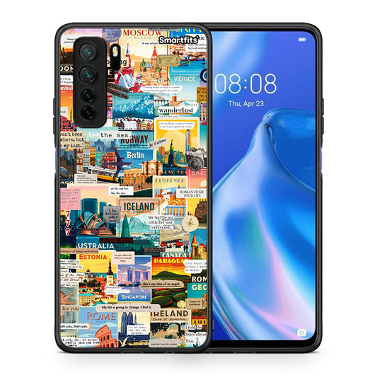 Θήκη Huawei P40 Lite 5G Live To Travel από τη Smartfits με σχέδιο στο πίσω μέρος και μαύρο περίβλημα | Huawei P40 Lite 5G Live To Travel Case with Colorful Back and Black Bezels