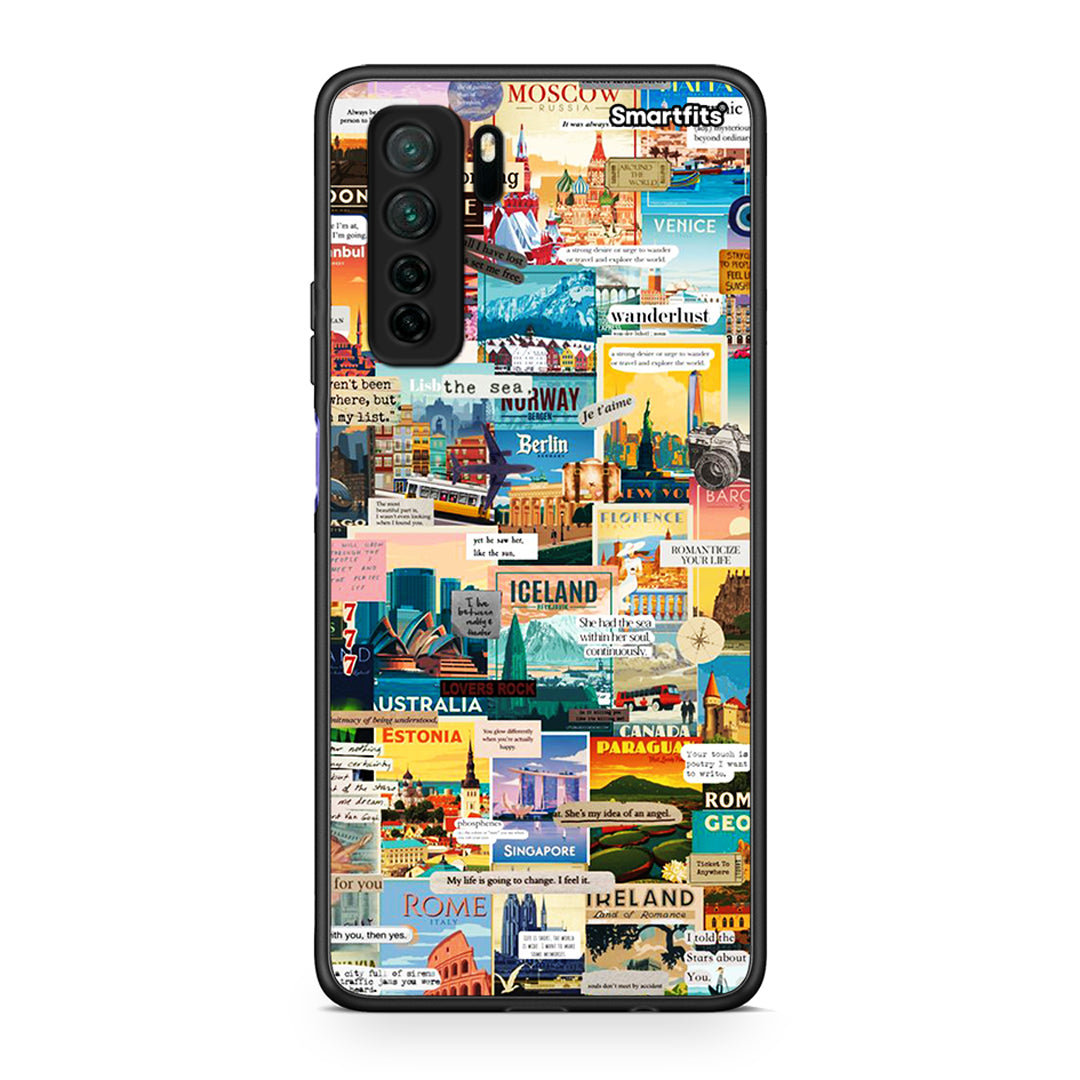 Θήκη Huawei P40 Lite 5G Live To Travel από τη Smartfits με σχέδιο στο πίσω μέρος και μαύρο περίβλημα | Huawei P40 Lite 5G Live To Travel Case with Colorful Back and Black Bezels