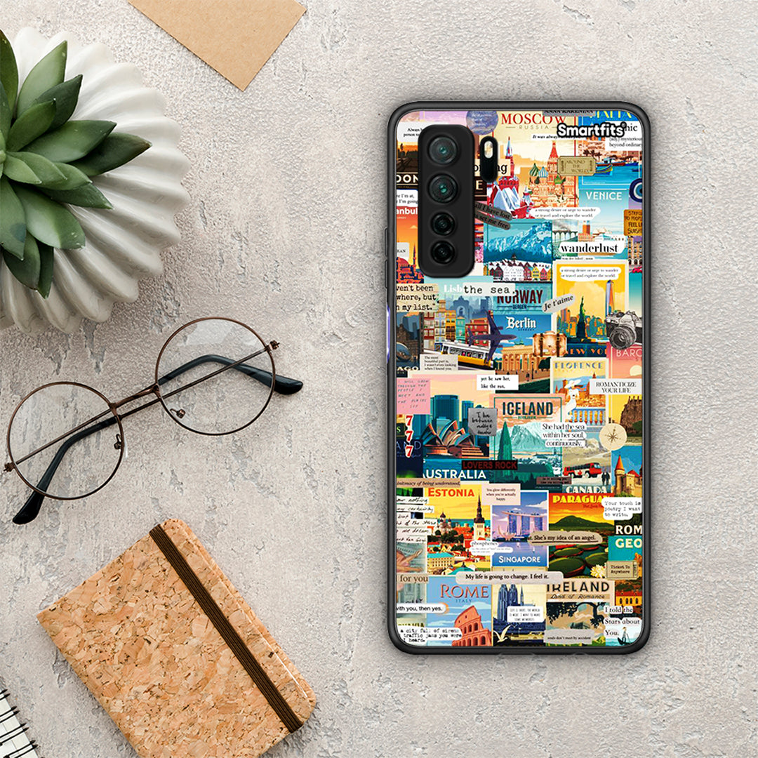 Θήκη Huawei P40 Lite 5G Live To Travel από τη Smartfits με σχέδιο στο πίσω μέρος και μαύρο περίβλημα | Huawei P40 Lite 5G Live To Travel Case with Colorful Back and Black Bezels