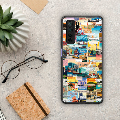 Θήκη Huawei P40 Lite 5G Live To Travel από τη Smartfits με σχέδιο στο πίσω μέρος και μαύρο περίβλημα | Huawei P40 Lite 5G Live To Travel Case with Colorful Back and Black Bezels