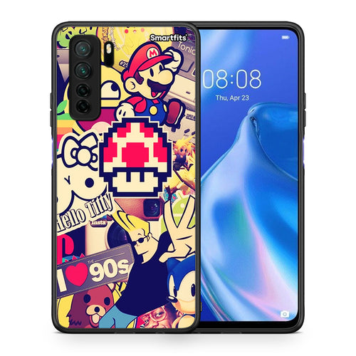 Θήκη Huawei P40 Lite 5G Love The 90s από τη Smartfits με σχέδιο στο πίσω μέρος και μαύρο περίβλημα | Huawei P40 Lite 5G Love The 90s Case with Colorful Back and Black Bezels