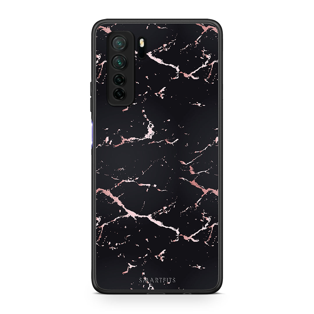 Θήκη Huawei P40 Lite 5G Marble Black Rosegold από τη Smartfits με σχέδιο στο πίσω μέρος και μαύρο περίβλημα | Huawei P40 Lite 5G Marble Black Rosegold Case with Colorful Back and Black Bezels