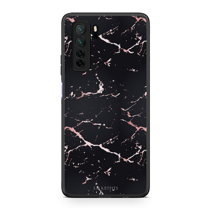 Θήκη Huawei P40 Lite 5G Marble Black Rosegold από τη Smartfits με σχέδιο στο πίσω μέρος και μαύρο περίβλημα | Huawei P40 Lite 5G Marble Black Rosegold Case with Colorful Back and Black Bezels