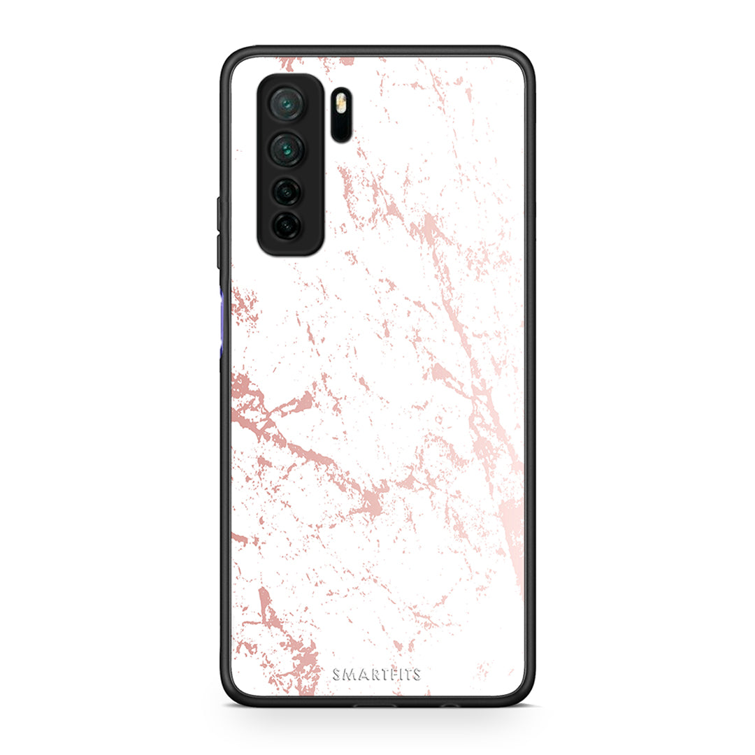 Θήκη Huawei P40 Lite 5G Marble Pink Splash από τη Smartfits με σχέδιο στο πίσω μέρος και μαύρο περίβλημα | Huawei P40 Lite 5G Marble Pink Splash Case with Colorful Back and Black Bezels