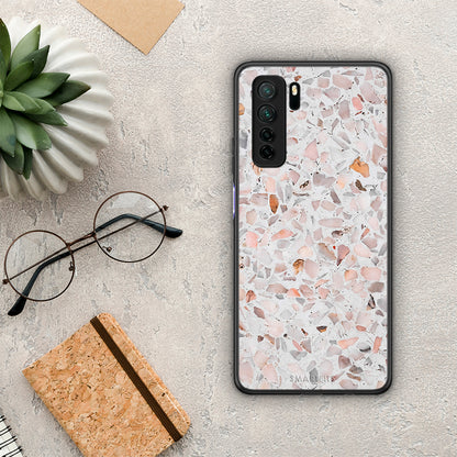 Θήκη Huawei P40 Lite 5G Marble Terrazzo από τη Smartfits με σχέδιο στο πίσω μέρος και μαύρο περίβλημα | Huawei P40 Lite 5G Marble Terrazzo Case with Colorful Back and Black Bezels