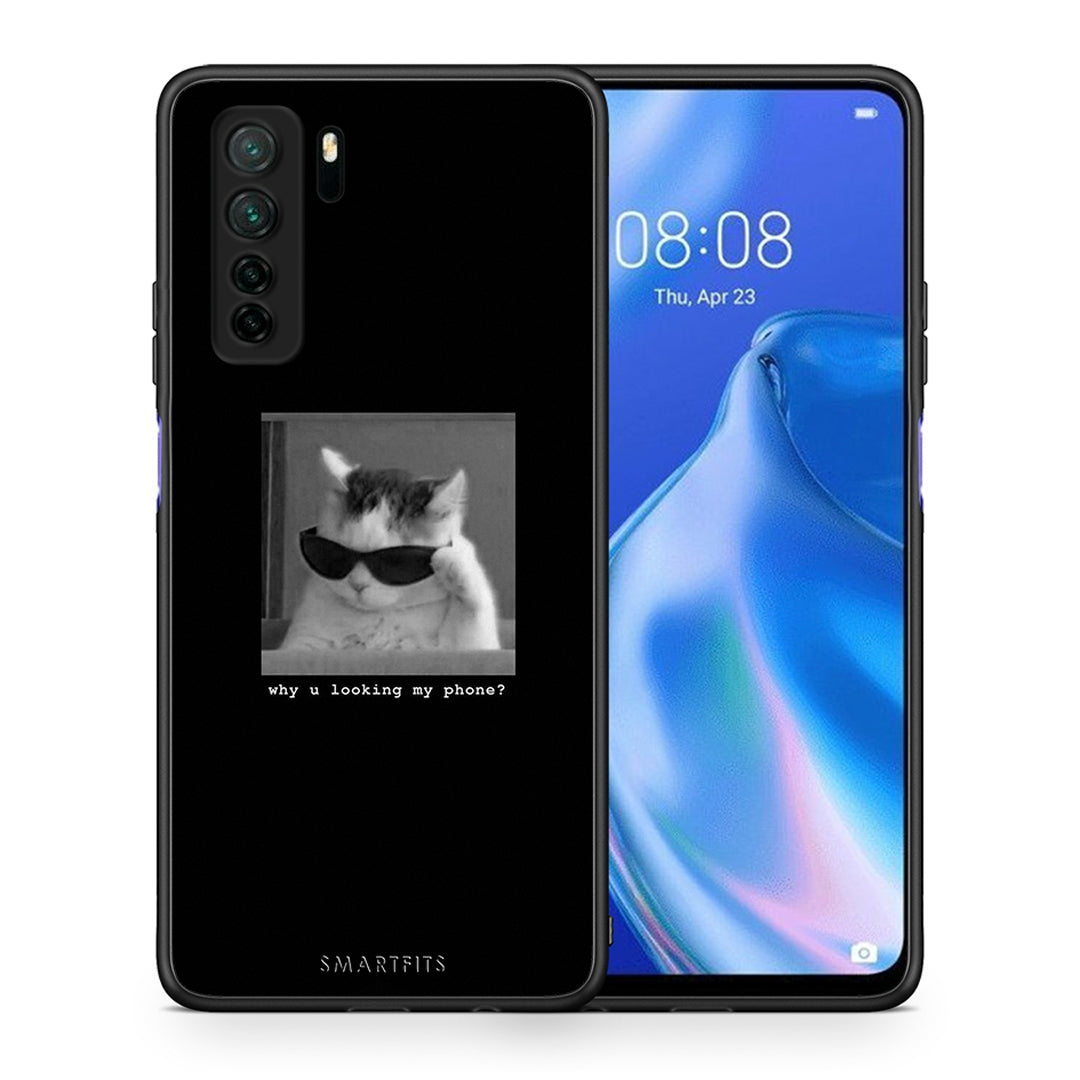 Θήκη Huawei P40 Lite 5G Meme Cat από τη Smartfits με σχέδιο στο πίσω μέρος και μαύρο περίβλημα | Huawei P40 Lite 5G Meme Cat Case with Colorful Back and Black Bezels