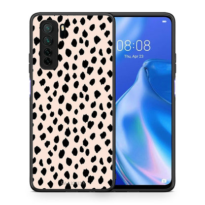 Θήκη Huawei P40 Lite 5G New Polka Dots από τη Smartfits με σχέδιο στο πίσω μέρος και μαύρο περίβλημα | Huawei P40 Lite 5G New Polka Dots Case with Colorful Back and Black Bezels