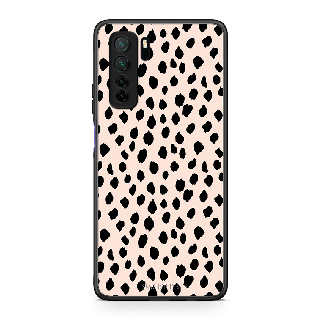 Θήκη Huawei P40 Lite 5G New Polka Dots από τη Smartfits με σχέδιο στο πίσω μέρος και μαύρο περίβλημα | Huawei P40 Lite 5G New Polka Dots Case with Colorful Back and Black Bezels