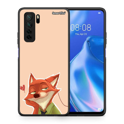 Θήκη Huawei P40 Lite 5G Nick Wilde And Judy Hopps Love 1 από τη Smartfits με σχέδιο στο πίσω μέρος και μαύρο περίβλημα | Huawei P40 Lite 5G Nick Wilde And Judy Hopps Love 1 Case with Colorful Back and Black Bezels
